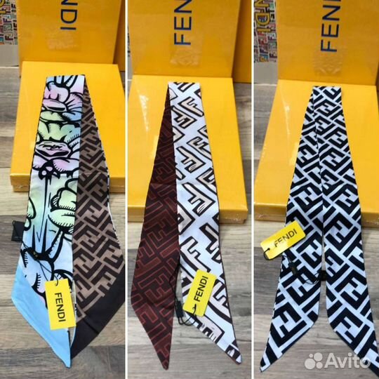Платок лента твилли на сумку Fendi