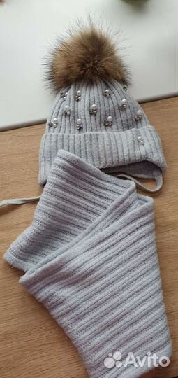 Шапочка зимняч для девочки 6-7 лет