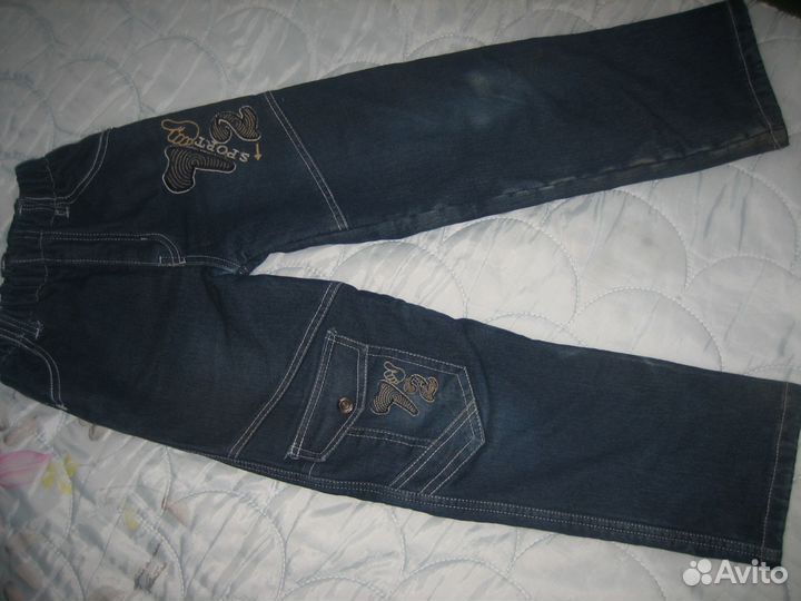 Теплые джинсы на флисе 6-8 лет