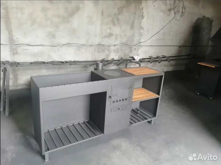 Мангал с печью под казан