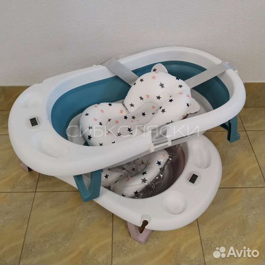 Складная ванночка для купания с термодатчиком Н001