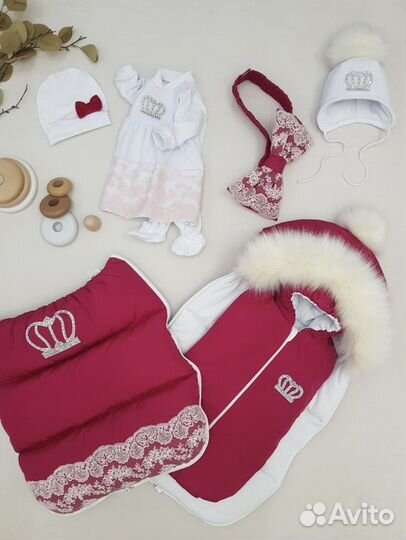 Комплект на выписку для девочки зима