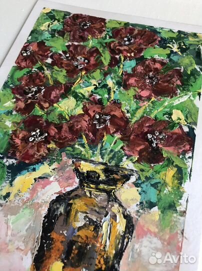 «Букет цветов, цветы на картине» картина маслом