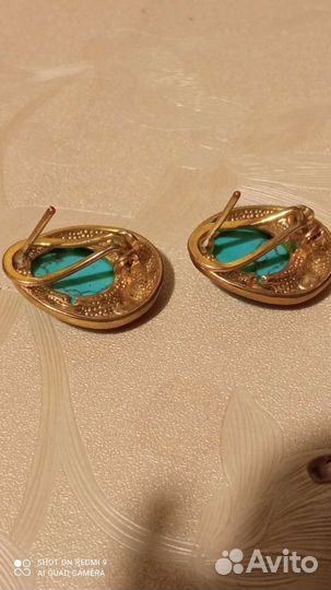 Кулон бирюза клипсы браслеты