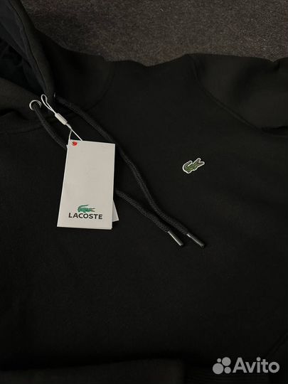 Толстовка Lacoste черная с флисом