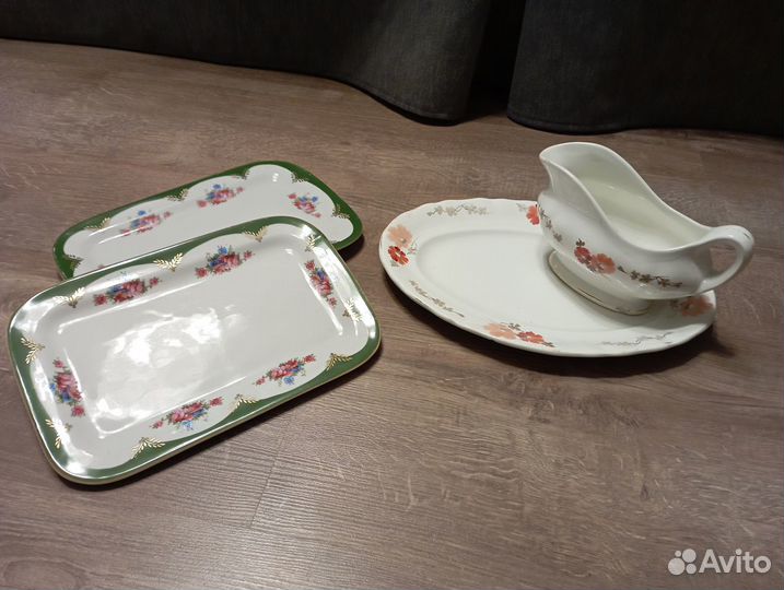 Винтажная советская посуда. Блюда и соусник