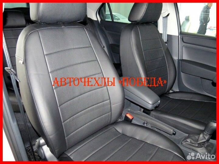 Чехлы Skoda Rapid 1 из экокожи чёрные Классика