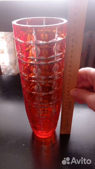 Ваза для цветов цветное стекло СССР