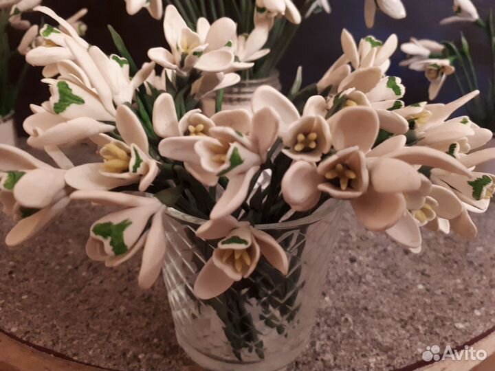 Подснежники из холодного фарфора
