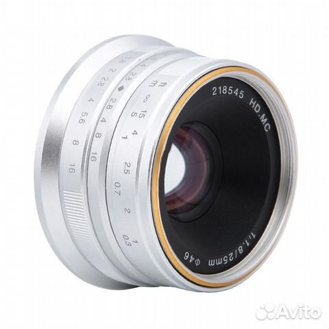 Объектив 7artisans 25mm F1.8 Sony E, серебряный