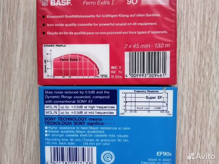Аудиокассеты Sony Super EF 90, Basf