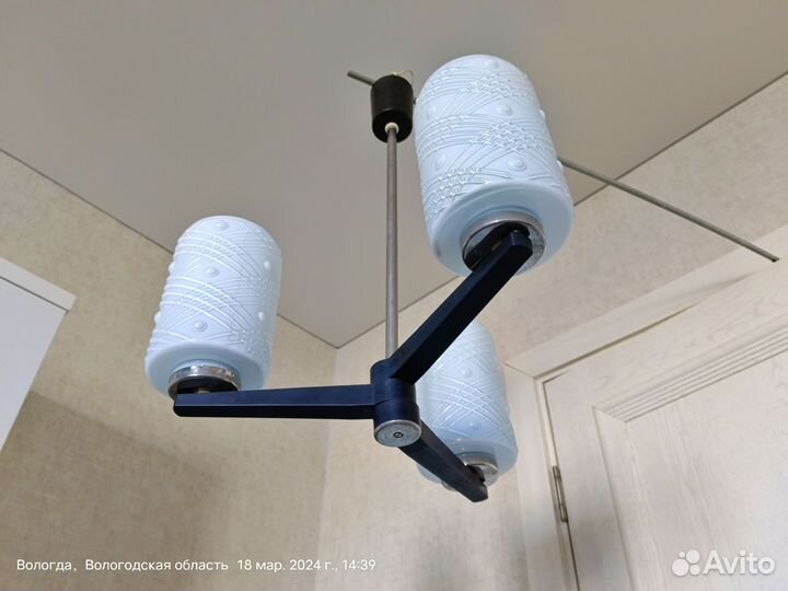 Люстра СССР в стиле минимализм. 1970 г.в