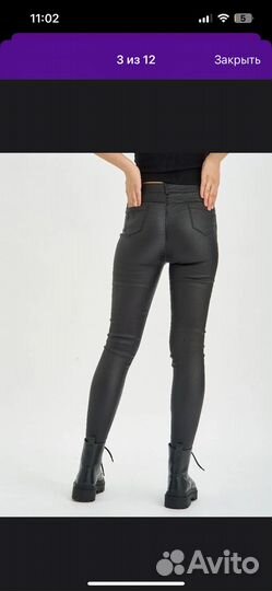 Кожаные джинсы утепленные