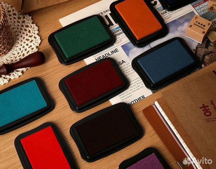 Штемпельная подушка - красный цвет 6х10 см