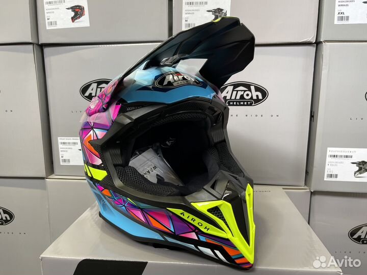 Кроссовый шлем Airoh wraap diamond gloss