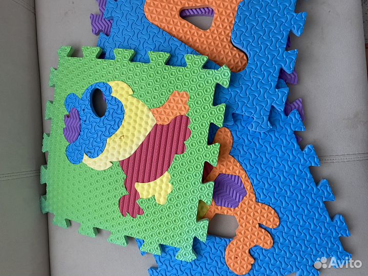 Пазлы зверьки буквы поролон