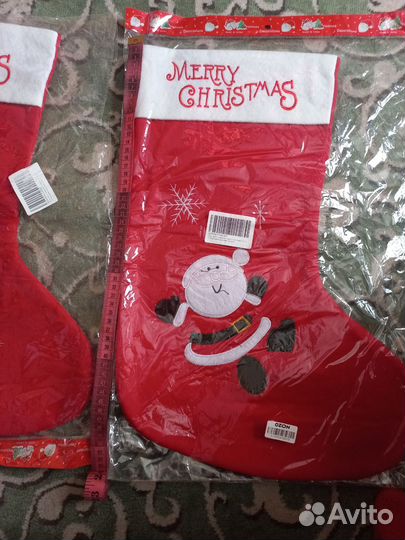 Новогодние носки большие 50 см для подарка