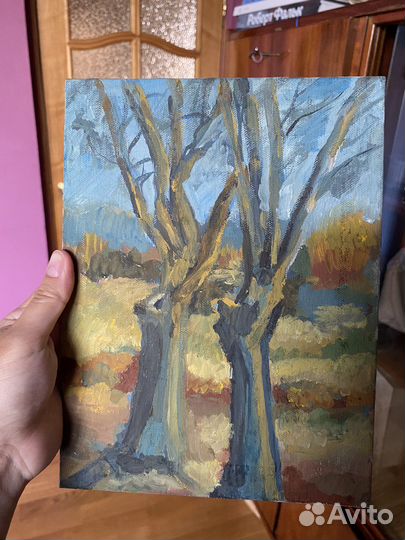 Картина маслом на картоне