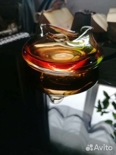 Пепельница цветное стекло Богемия