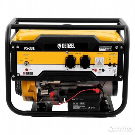Генератор бензиновый PS-33E, 3.3 кВт,Denzel