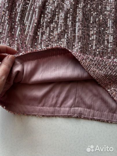 Юбка с пайетками мини