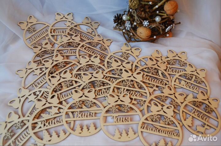 Новогодние елочные игрушки, шары именные на елку