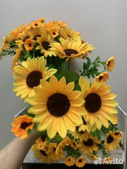 Искусственные цветы Букет Подсолнухи