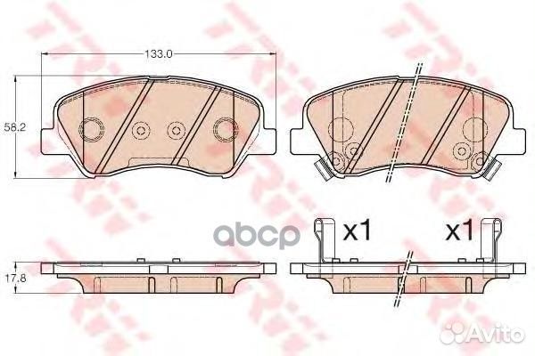 Колодки тормозные дисковые перед TRW BD3619