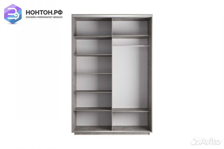 Шкаф-купе 2-х дверный Нонтон фото №1001 / бетон