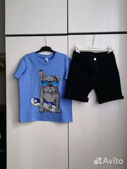 Джинсовые шорты + футболка