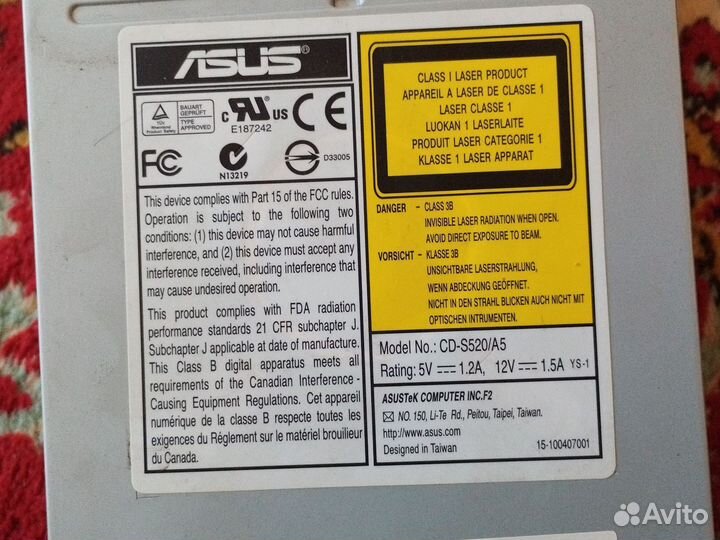 Привод CD ROM asus CD-S520/5A
