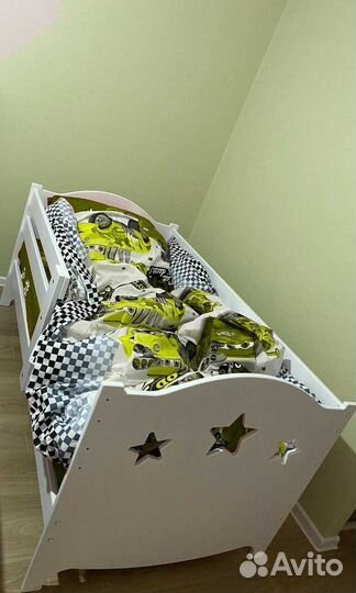 Кроватка детская высокий борт сингл из натуральног