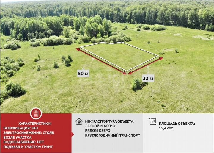 Участок 15,4 сот. (СНТ, ДНП)