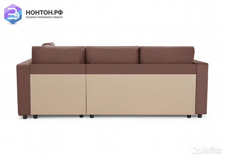 Диван угловой дельфин Мансберг лайт шоколадный