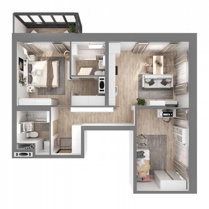 2-к. квартира, 63,1 м², 2/23 эт.