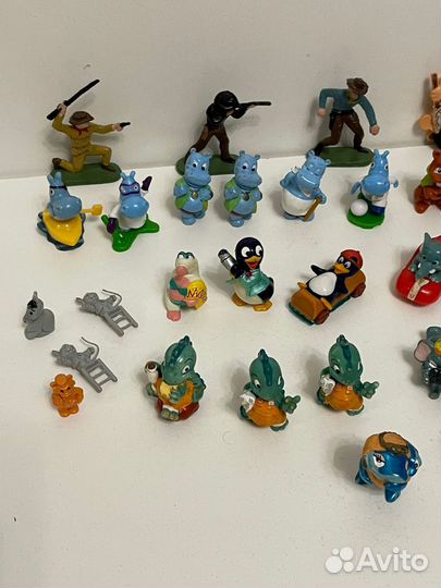 Игрушки из киндера 90х, бегемоты и тд