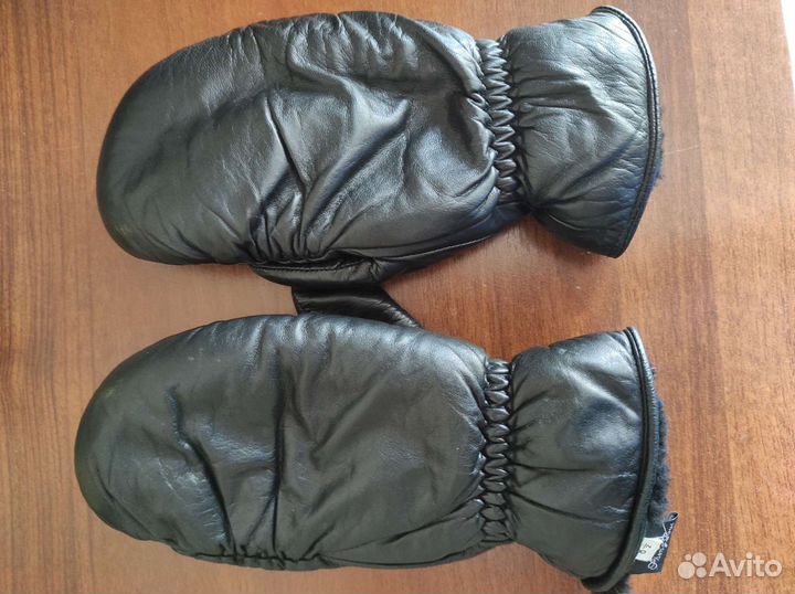 Варежки кожаные
