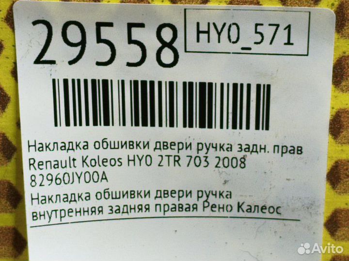 Накладка обшивки двери ручка задняя правая Renault
