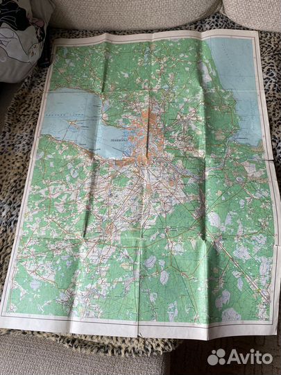 Карта Ленинград и окрестности СССР