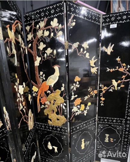 Старинная ширма танцующие журавли