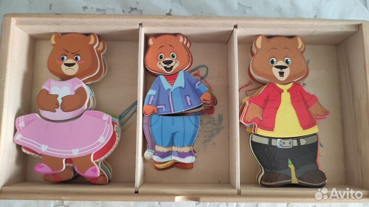 Развивающая игра пазл мишки эмоции одежда