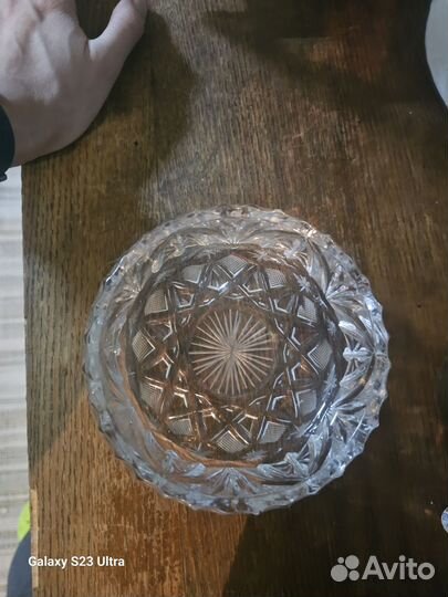 Конфетница, ваза, миска, салатник хрустальная