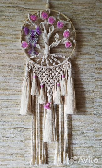 Панно на стену древо рода макраме