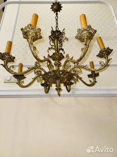 Люстра антикварная бронзовая Испания