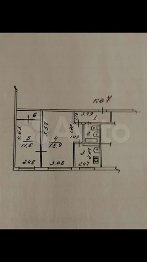 2-к. квартира, 46 м², 2/2 эт.