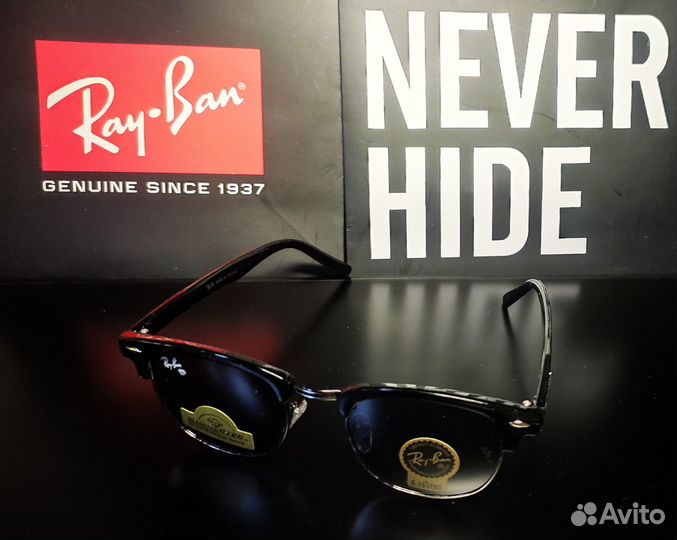 Ray-Ban Clubmaster rb3016 (50x20) черные