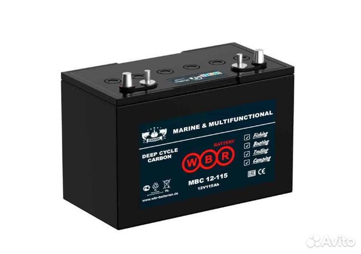 Аккумулятор лодочный WBR Marine MBC 12-115-2