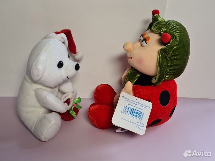 Игрушка мягкая музыкальная Б.коровка и Мишка. Нов