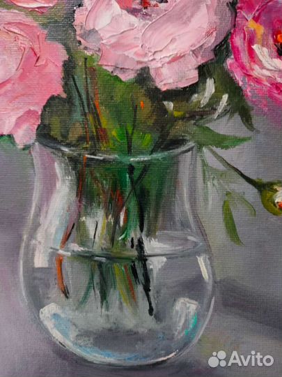 Розы картина маслом. Цветочная живопись