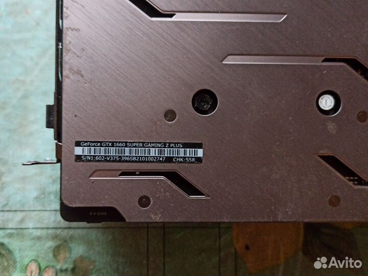 Видеокарта GeForce GTX 1660 super gaming Z plus